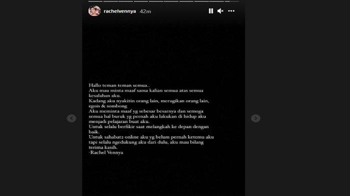 Instagram story Rachel Vennya