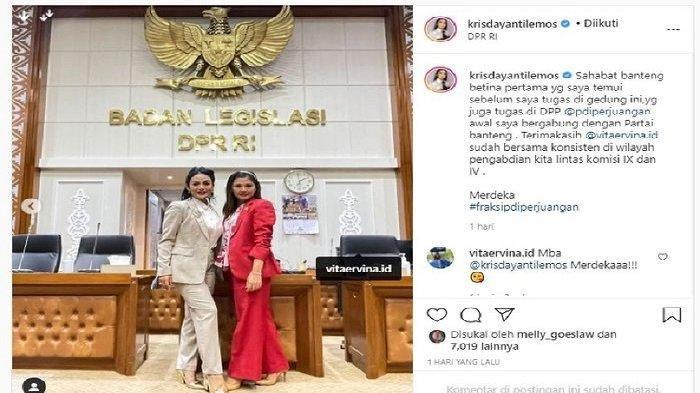 Artis Krisdayanti bersama wanita berjuluk banteng betina.