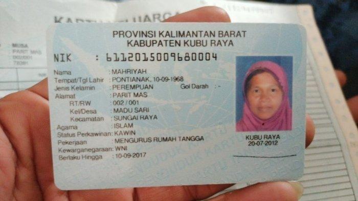 KTP korban diduga pembunuhan yang ditemukan di Parit, Desa Madusari, Kubu Raya, Minggu 7 Februari 2021
