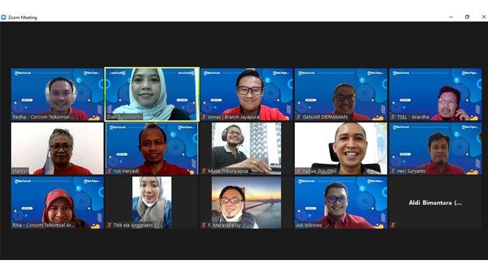 ZOOM MEETING - Pertemuan daring yang dilakukan oleh Tribun Papua bersama pihak Telkomsel, guna membahas rencana kerja sama ke depan Rabu (28/7/2021).
