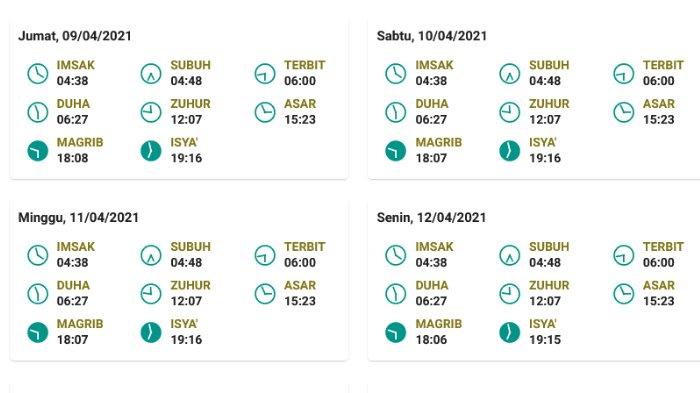 Jadwal salat, buka puasa, dan imsak untuk Makassar 9-12 April 2021