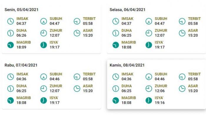 Jadwal salat, buka puasa, dan imsak untuk Palembang 5-8 April 2021
