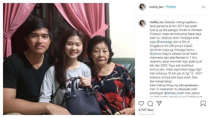 Unggahan akun Instagram ibu Felicia Tissue, Sabtu (6/3/2021).