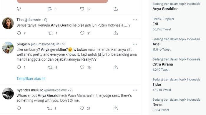 Anya Geraldine Trending di Twitter, Ini Daftar Juri Putri Indonesia 2022
