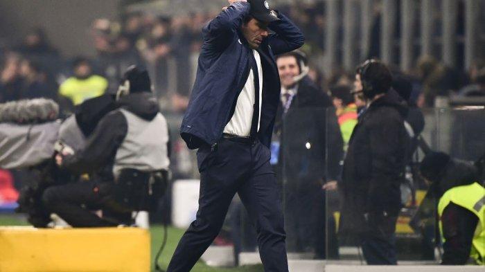 Ekspresi pelatih Inter Milan, Antonio Conte