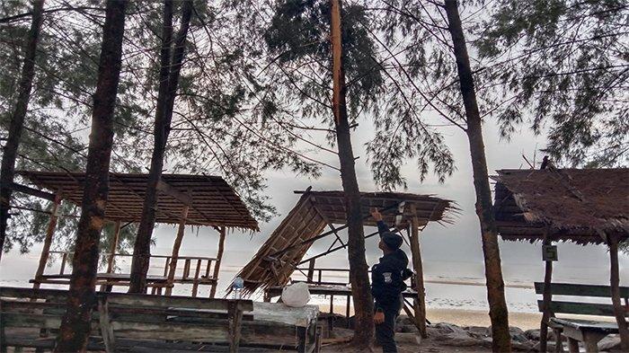 Lokasi di mana ayah dan anak meninggal setelah tersambar petir di Pantai Tanjung Lapin Desa Tanjung Punak Kecamatan Rupat Utara, Bengkalis saat Cuaca Ekstrem di Riau.