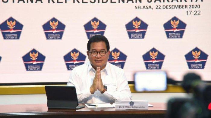 Juru Bicara Satgas Penanganan Covid-19 Prof Wiku Adisasmito saat memberi keterangan pers perkembangan penanganan Covid-19 di Istana Kepresidenan Jakarta, Selasa (22/12/2020)