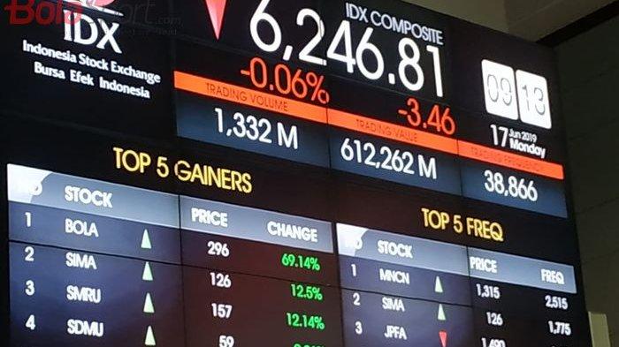 Saham Bali United dengan kode 'BOLA' melesat ke jajaran utama pada pembukaan pertama di Bursa Efek Indonesia, Jakarta, Senin (17/6/2019).