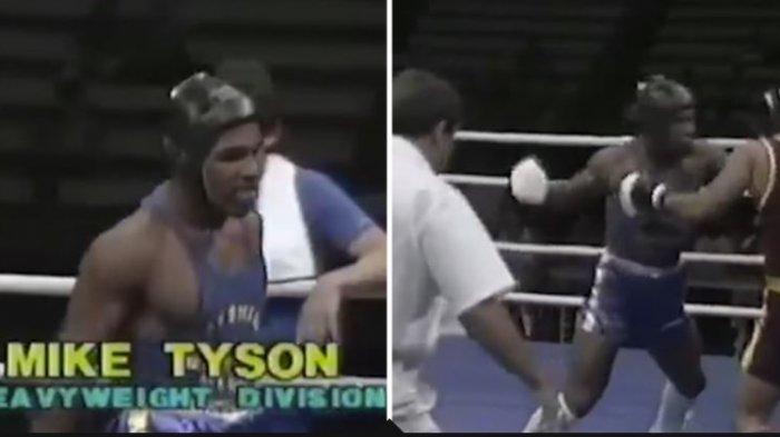 Sebuah rekaman saat Mike Tyson mengalahkan lawannya di Usia 15 tahun.