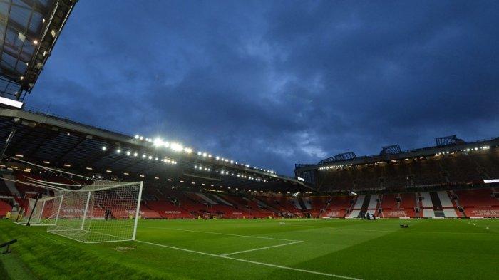 Stadion Old Trafford kandang Manchester United di Inggris barat laut, pada 14 Maret 2021