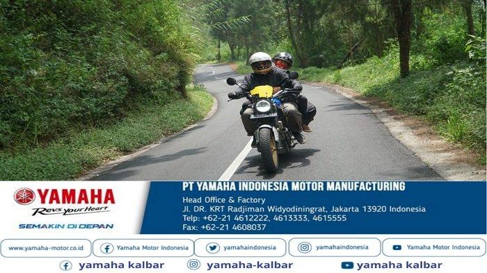 Builder Chandra Murti bersama bersama sang istri Irvina Anissa melakukan adventure dengan motor XSR 155.