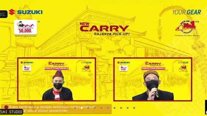 Managing Director 4W Sales & Marketing PT SIS, Hideaki Tokuda (kanan) saat press conference secara virtual usai peluncuran Suzuki New Carry Pick Up di Jakarta, Kamis 21 Januari 2021.