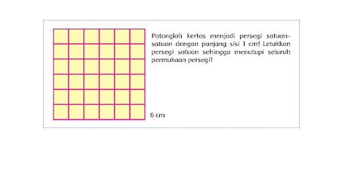 Potonglah kertas menjadi persegi satuan-satuan dengan panjang sisi 1 cm.