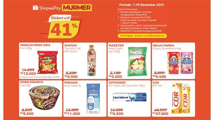 Promo Alfamart ShopeePay Murmer Periode 1-5 November 2021.