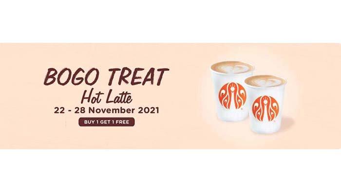 Promo JCO bogo treat hot latte buy 1 get 1.