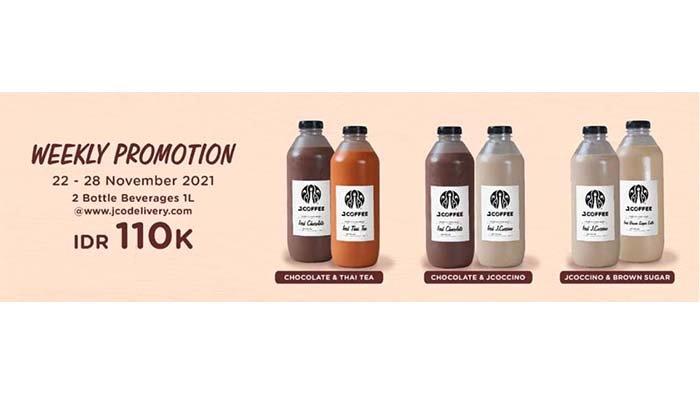 Promo JCO weekly promotion 2 bottle beverages 1 liter.