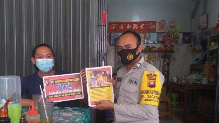 Bhabinkamtibmas Kelurahan Sagatani Bripka Alex senantiasa melaksanakan imbauan kepada masyarakat agar tidak membuka lahan dengan cara membakar, Senin 21 Februari 2022