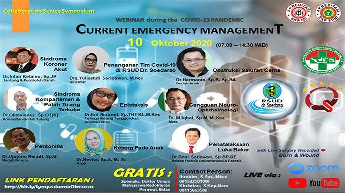 RSUD Dokter Soedarso untuk pertama kalinya mengadakan simposium melalui aplikasi Zoom dan live Youtube dengan tujuan untuk meningkatkan kemampuan dan keterampilan tenaga medis dalam menangani kasus kegawatdaruratan.