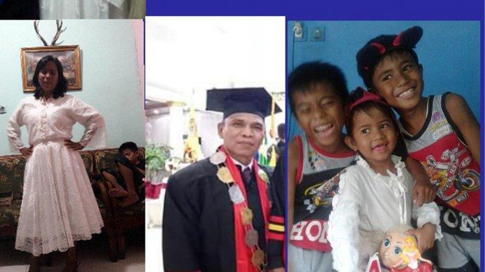 Obednego AR Djami, SH, MH Ketua Lembaga Konsultasi Bantuan Hukum atau LKBH Undarma dan Advokad bersama istri, Yenny M Radja dan anak anak, Reinhard R Djami, Ronald R Djami dan Putri R Djami.
