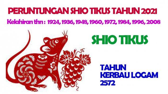 Shio Tikus dimiliki oleh mereka yang lahir pada tahun 1924, 1936, 1948, 1960, 1972, 1984, 1996, 2008.