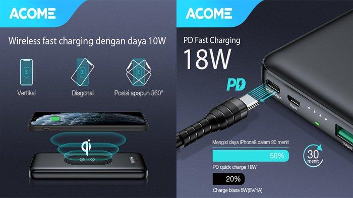 ACOME Powerbank 10000mAh Wireless AP106