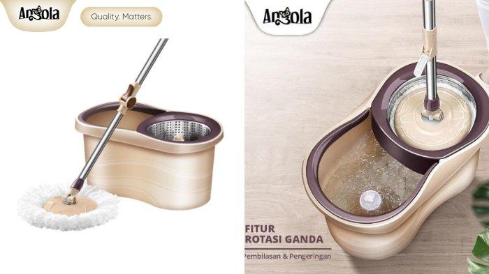 Angola Spin Mop D15 mampu berputar dengan rotasi 360 derajat, mampu membersihkan secara menyeluruh