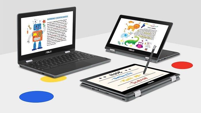 ASUS Chromebook Flip C214 masuk ke dalam kategori laptop 2 in 1 konvertibel