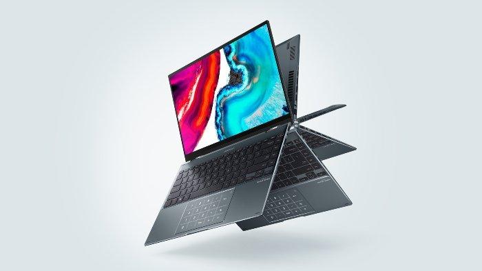 Ilustrasi bentangan layar ASUS Zenbook 14 Flip OLED UP5401EA