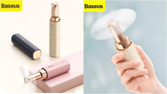 Baseus Square Tube Mini Kipas Angin Genggam hadirkan desain unik dan elegan menyerupai baling-baling