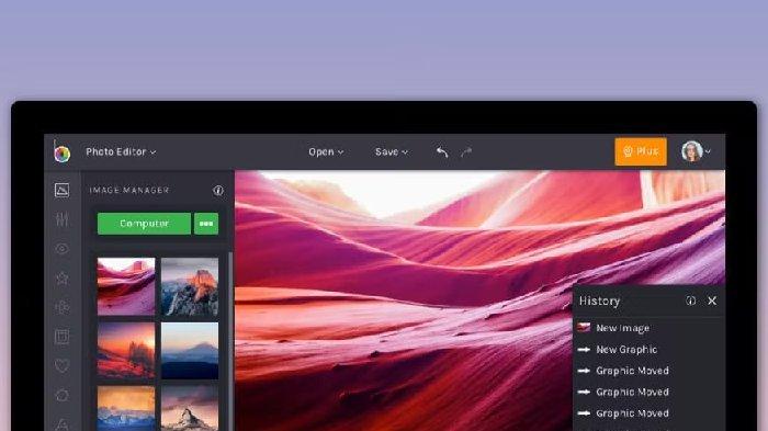Ilustrasi antarmuka yang ditawarkan BeFunky