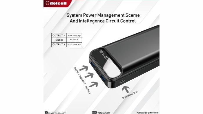 Delcell TERA dengan kapasitas baterai 20.000 mAh