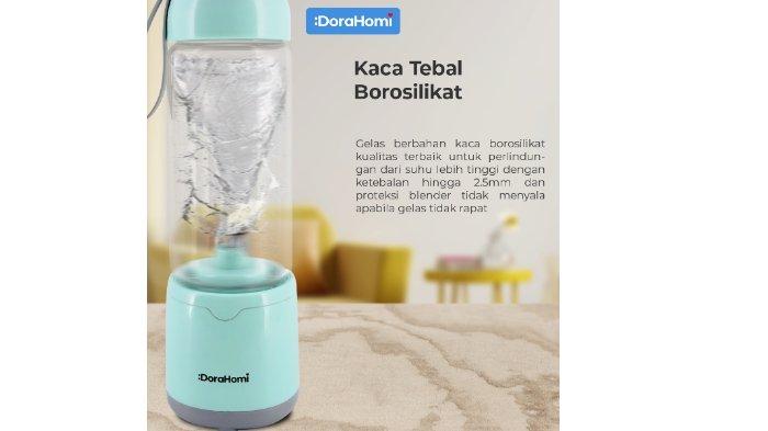 DORAHOMI Blender Portable Mini Juicer berukuran sangat ringkas dengan material borosilicate yang tebal