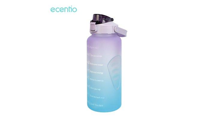 ecentio 2L Botol Air Minum Motivasi Tritan hadir dengan kapasitas besar tapi praktis dibawa ke mana saja