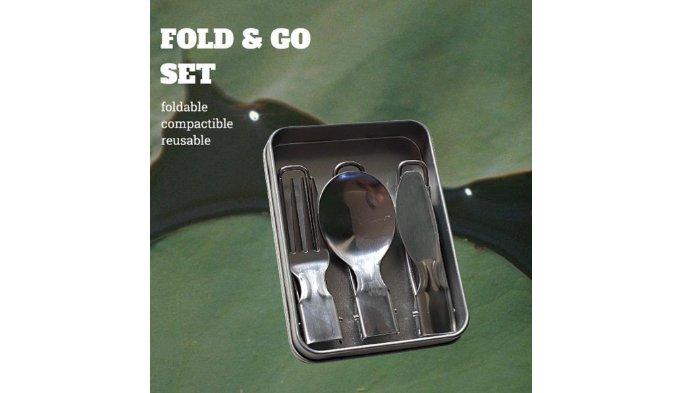Ilustrasi FOLD & GO SET, produk alat makan dalam satu paket yang praktis dibawa ke mana saja mengusung konsep foldable, compactible, dan reusable