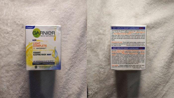 Kemasan Garnier Light Complete Yoghurt Sleeping Mask