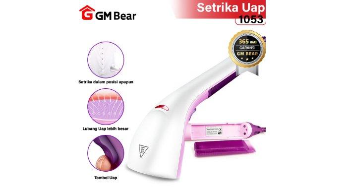 GM Bear Setrika Uap Genggam Fungsional 1053 dengan lubang uap besar sehingga lebih handal