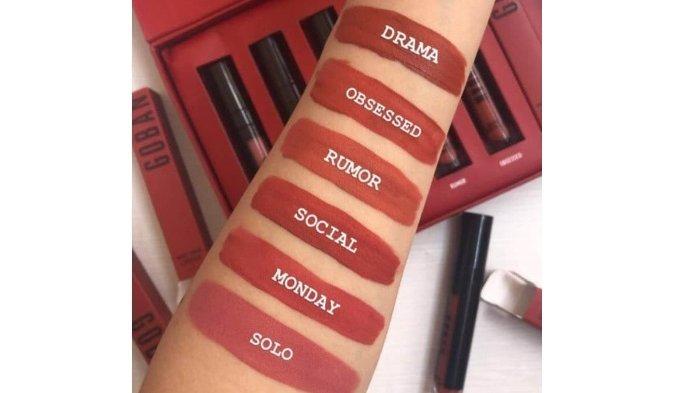 Goban Cosmetics Melted Matte Lip terdiri dari 6 pilhan shades yang dimiliki Goban Melted Matte Lip aman untuk warna kulit perempuan Indonesia yang tone kulitnya medium.