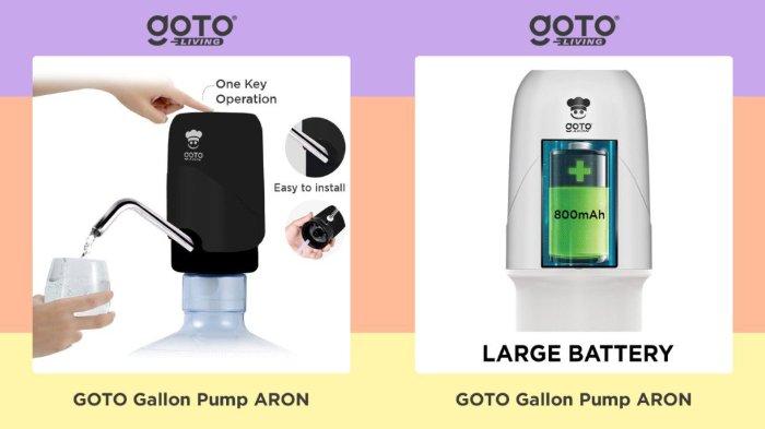 GOTO Aron Pompa Galon Elektrik hadirkan kapasitas baterai besar dan pengoperasian mudah sekali tekan