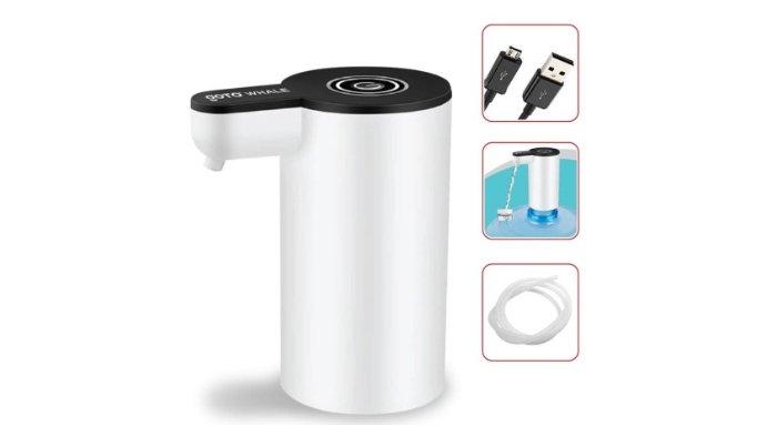 GOTO Whale Pompa Galon dengan pengisian daya usb, hemat konsumsi daya dan mudah digunakan cukup sekali tekan