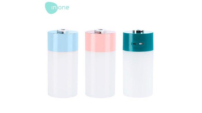 Inone Portable Mist Humidifier X12A dirancang dengan desain transparan dan tutup beragam warna