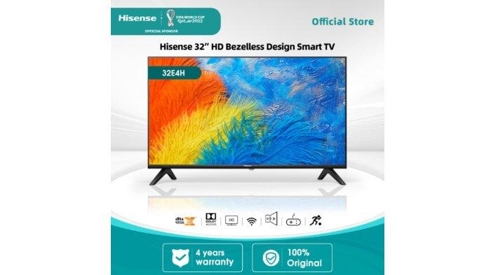 Hisense 32 inch Vidaa Smart HD TV-Bezelles 32E4H, tampilan dan suara sama-sama unggul
