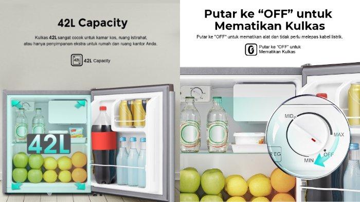 Hisense Kulkas Mini Bar RR58D4IGN miliki kompartemen yang tertata, box sayur dan buah segar serta penyimpanan botol lebih leluasa
