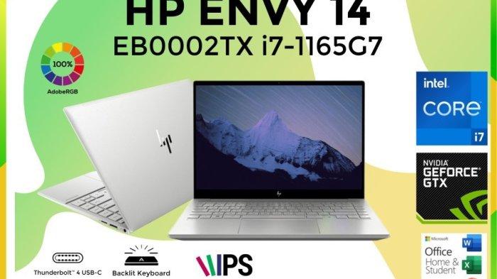 Ilustrasi produk HP ENVY Laptop 14-eb0002TX.