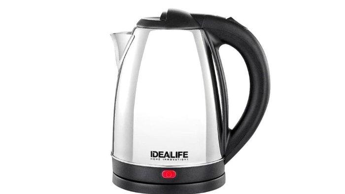 IDEALIFE Stainless Otomatis Electric Kettle IL-110 berkapasitas 1.8 liter dibekali handle ergonomis