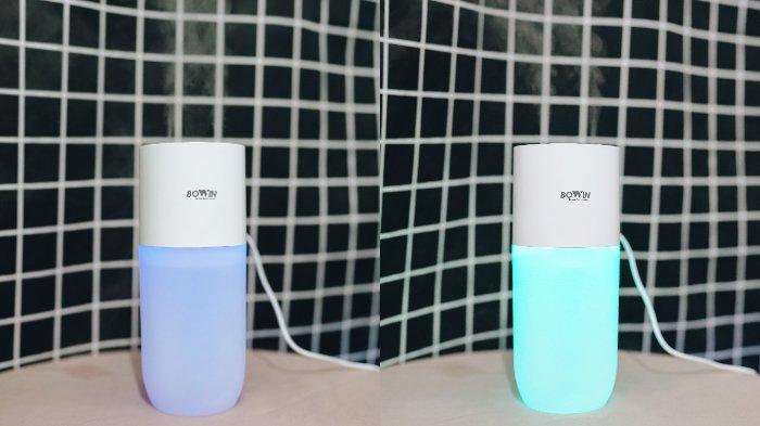 Ilustrasi penggunaan BOWIN OXY H20 di ruangan mungil, mampu hasilkan kabut halus yang menenangkan dan menyehatkan dengan pilihan warna lampu cantik