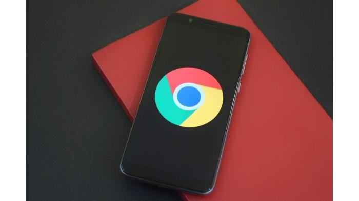 Ilustrasi Google Chrome pada Handphone