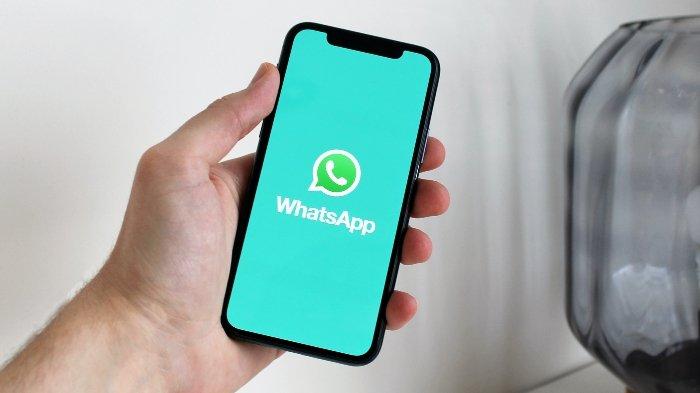 Ilustrasi pengguna sedang membuka layanan perpesanan WhatsApp