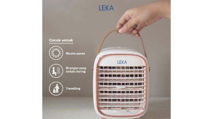 LEKA AC6030 Rechargeable Air Cooler dengan kapasitas baterai 2000 mAh bisa tahan 4 jam pemakaian