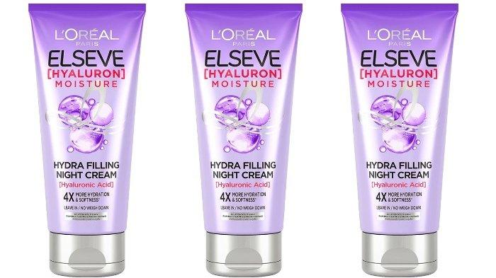 Kemasan L'OREAL PARIS Elseve Hyaluron Moisture Hydra Filling Night Cream.