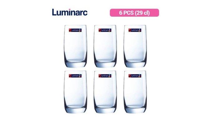 Luminarc Set 6 Pcs Gelas Tumbler Vigne Clear hadir dengan kapasitas volume 290 ml
